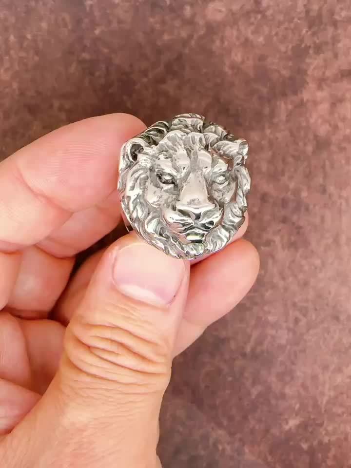 Stainless Steel Lion Head Eagle Ring Retro Jewelry